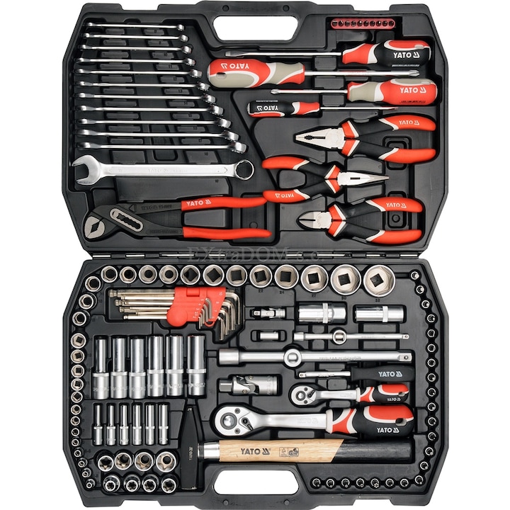 Комплект инструменти YATO Professional YT-38901, Тръбни, Imbus, Патенти, Комбинирани ключове, Отвертки, 122 части