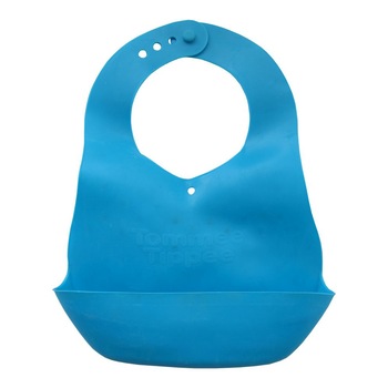 Baveta moale cu buzunar, bleu Tommee Tippee Baveta moale cu buzunar, bleu Tommee Tippee
