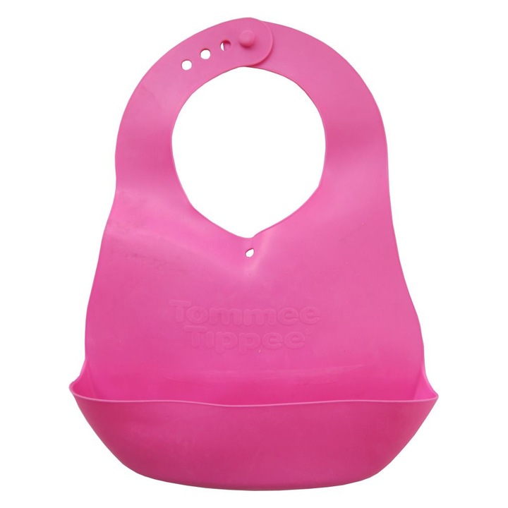 Tommee Tippee előke, puha, zsebbel, rózsaszín