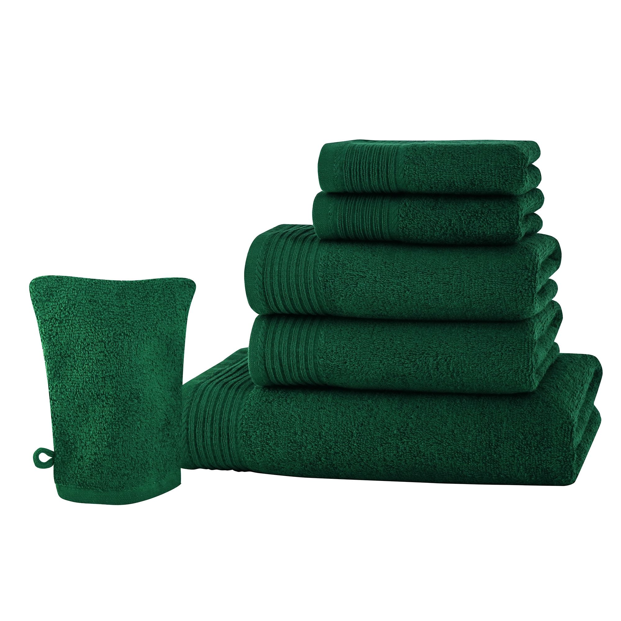 Set baie 6 produse Classic Collection, Verde, 100% bumbac Terry Selection