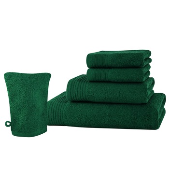 Set baie 5 produse Classic Collection, Verde, 100% bumbac Terry Selection