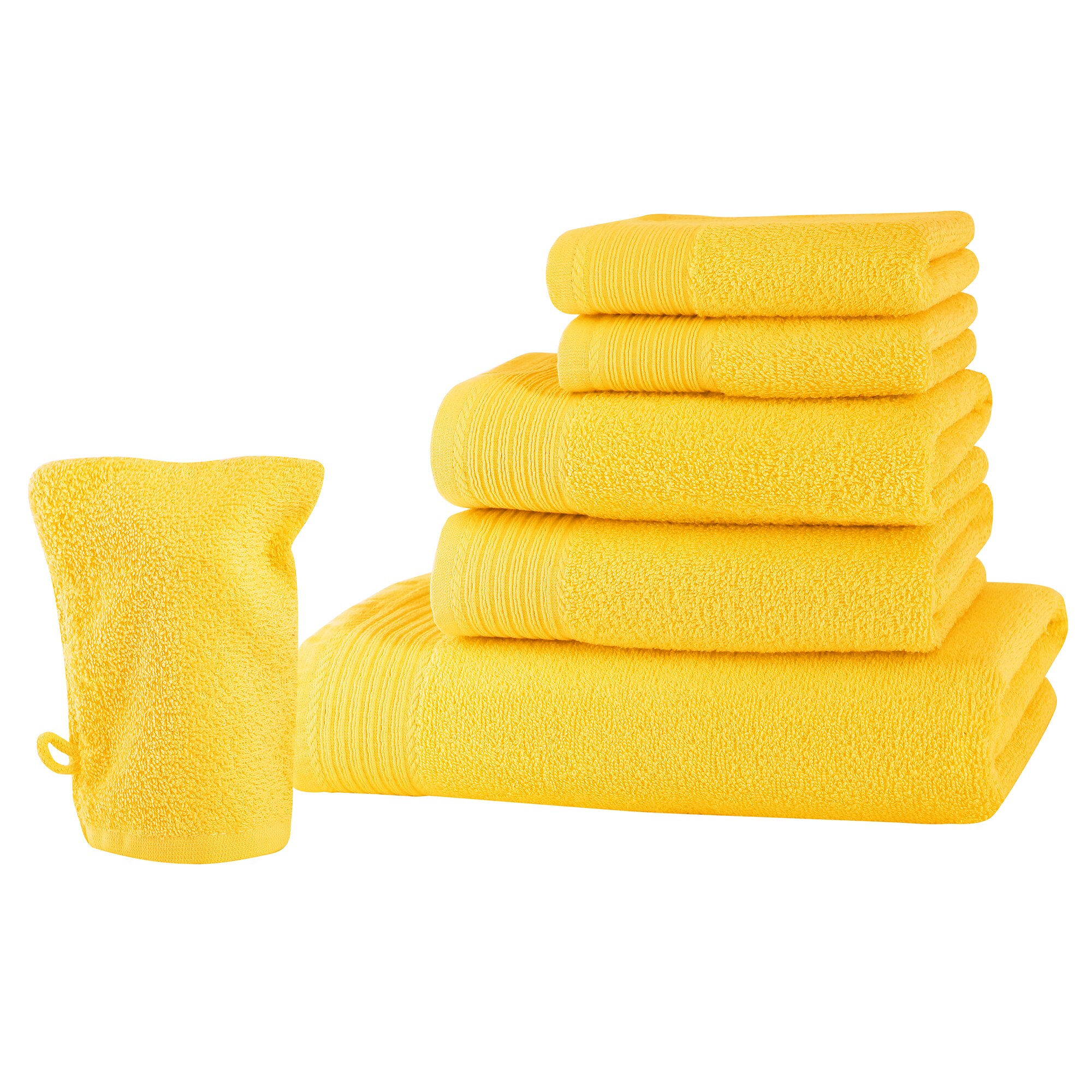 Set baie 6 produse Classic Collection, Galben, 100% bumbac Terry Selection