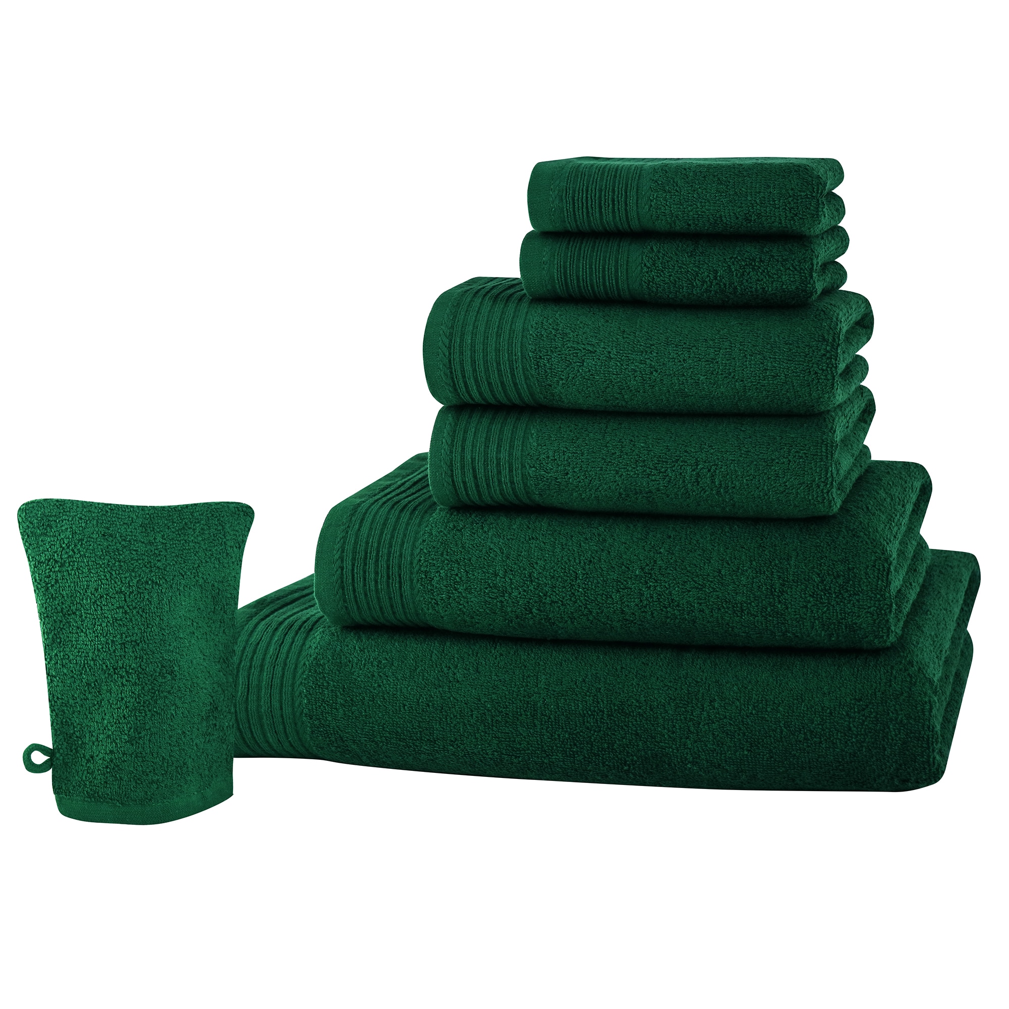 Set baie 7 produse Classic Collection, Verde, 100% bumbac Terry Selection