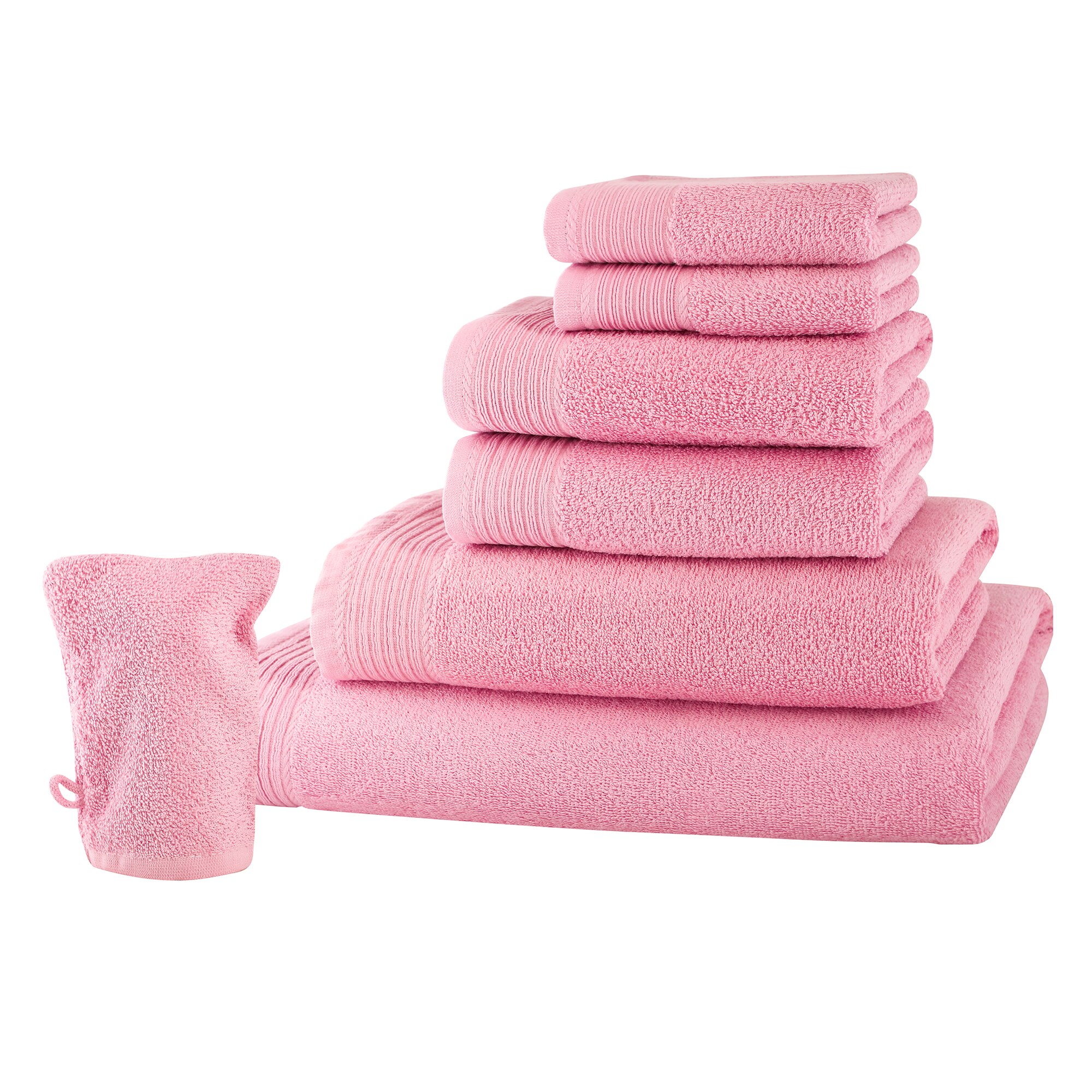 Set baie 7 produse Classic Collection, Roz deschis, 100% bumbac Terry Selection