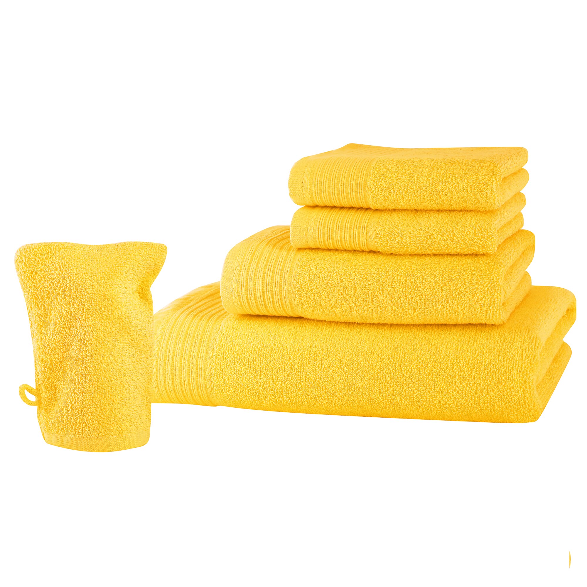 Set baie 5 produse Classic Collection, Galben, 100% bumbac Terry Selection