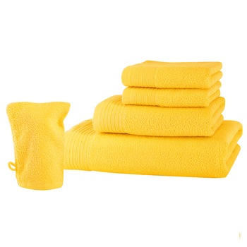 Set baie 5 produse Classic Collection, Galben, 100% bumbac Terry Selection Set baie 5 produse Classic Collection, Galben, 100% bumbac Terry Selection