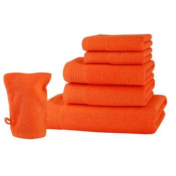 Set baie 6 produse Classic Collection, Orange, 100% bumbac Terry Selection