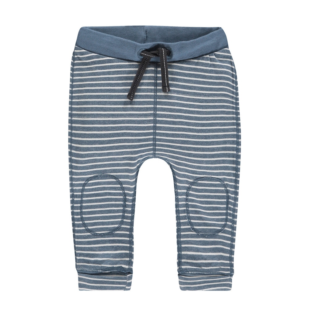 Pantaloni bebe, Noppies, cu dungi, bleumarin, Alb/Bleumarin