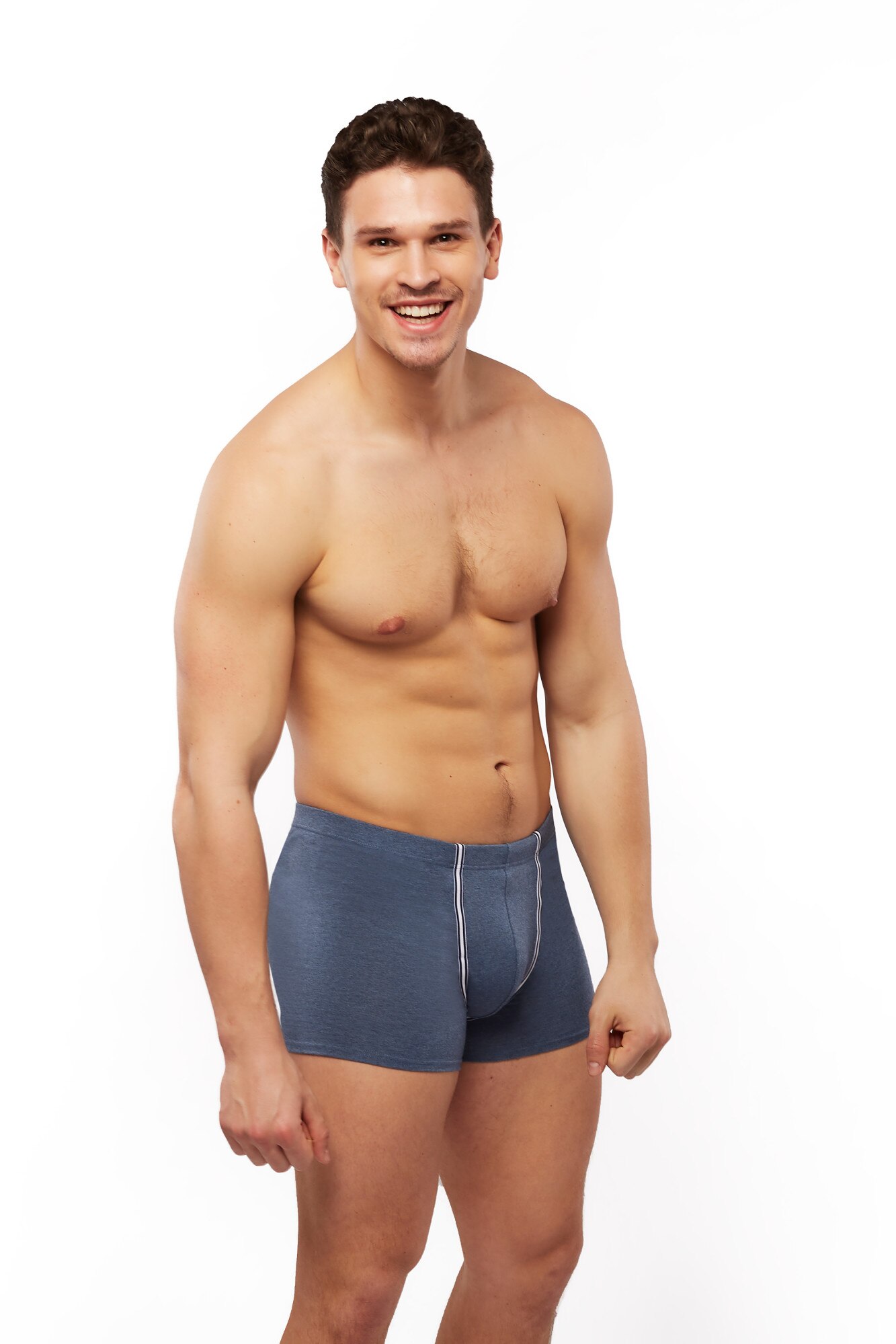 Boxeri barbati BB03, Albastru melange