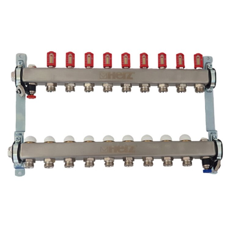 Ansamblu distribuitor inox 9 cai debitmetre HERZ Armaturen