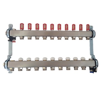 Ansamblu distribuitor inox 10 cai debitmetre HERZ Armaturen Ansamblu distribuitor inox 10 cai debitmetre HERZ Armaturen