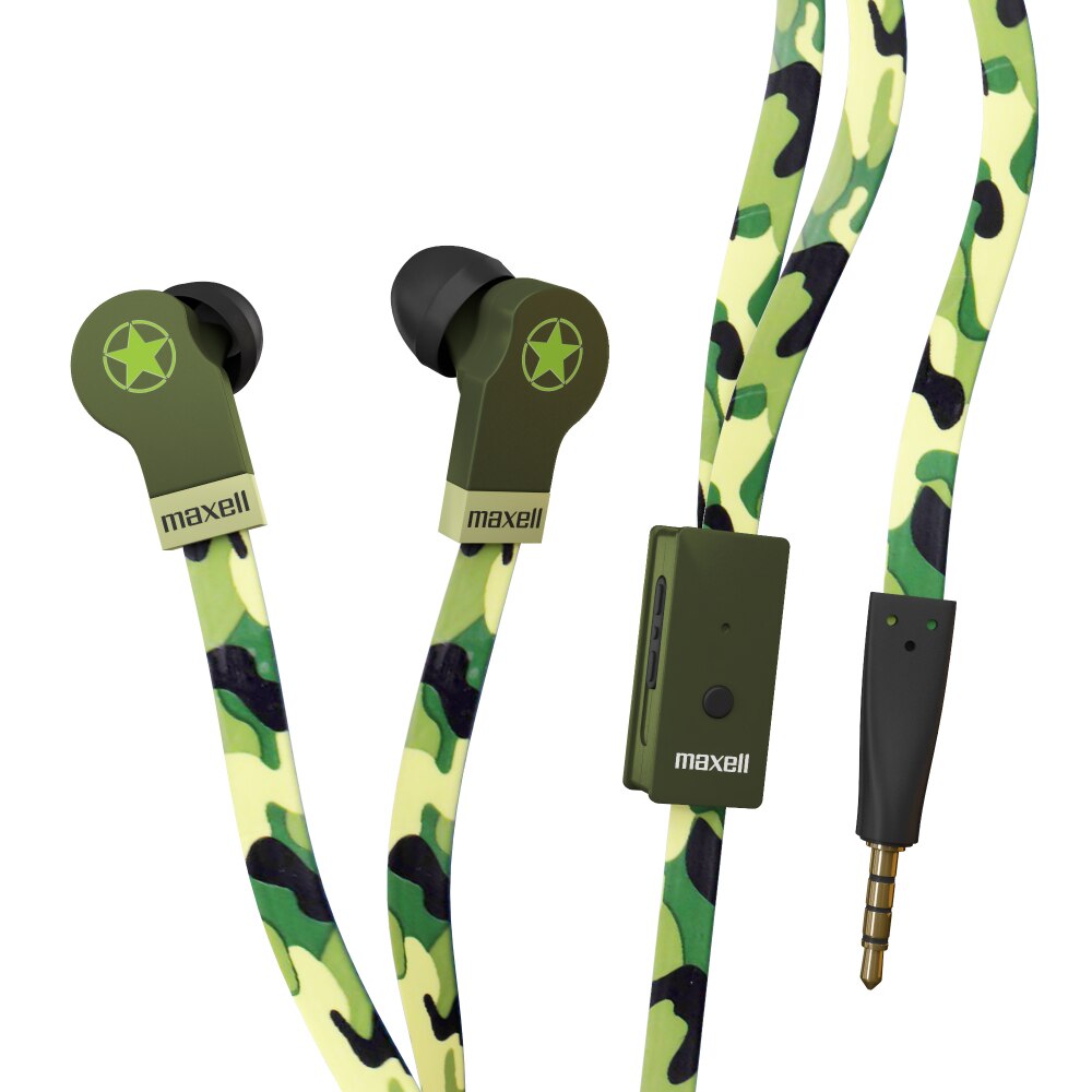 Casti cu microfon MAXELL FLAT WIRE, In-Ear, CAMO