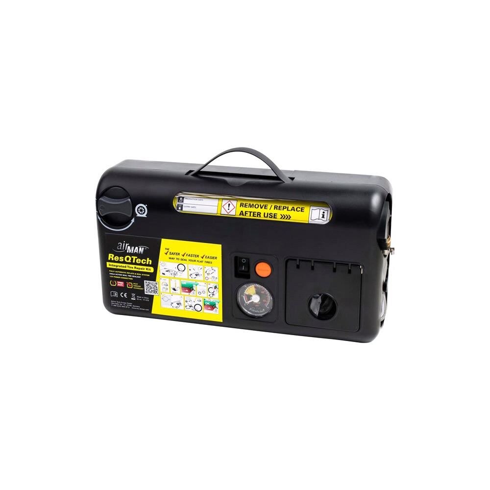 Kit reparatie anvelopa cu compresor Premium ResQ Tech+solutie etansare 440ml capsulata