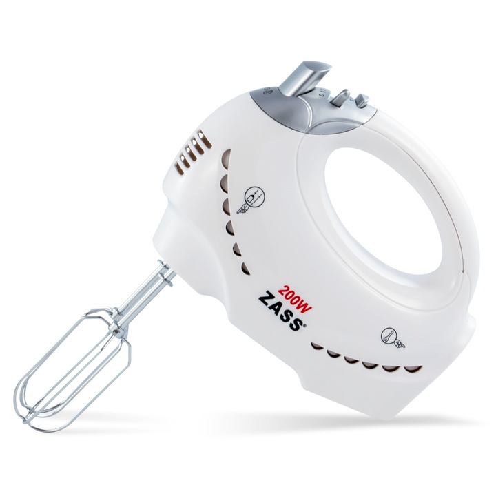 Zass ZHM 05B kézi mixer aprítóval, 200 W, Turbo funkció, fehér