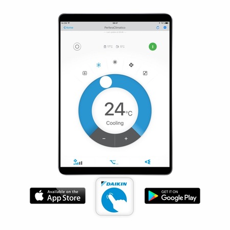 Aparat de aer conditionat Daikin Perfera Bluevolution FTXM71N-RXM71N9 Inverter 24000 BTU cu sistem Syoko de amortizare a vibratiilor, Clasa A++, Control Wi-Fi, Ochi inteligent, Programator 24 de ore, Flux de aer 3D