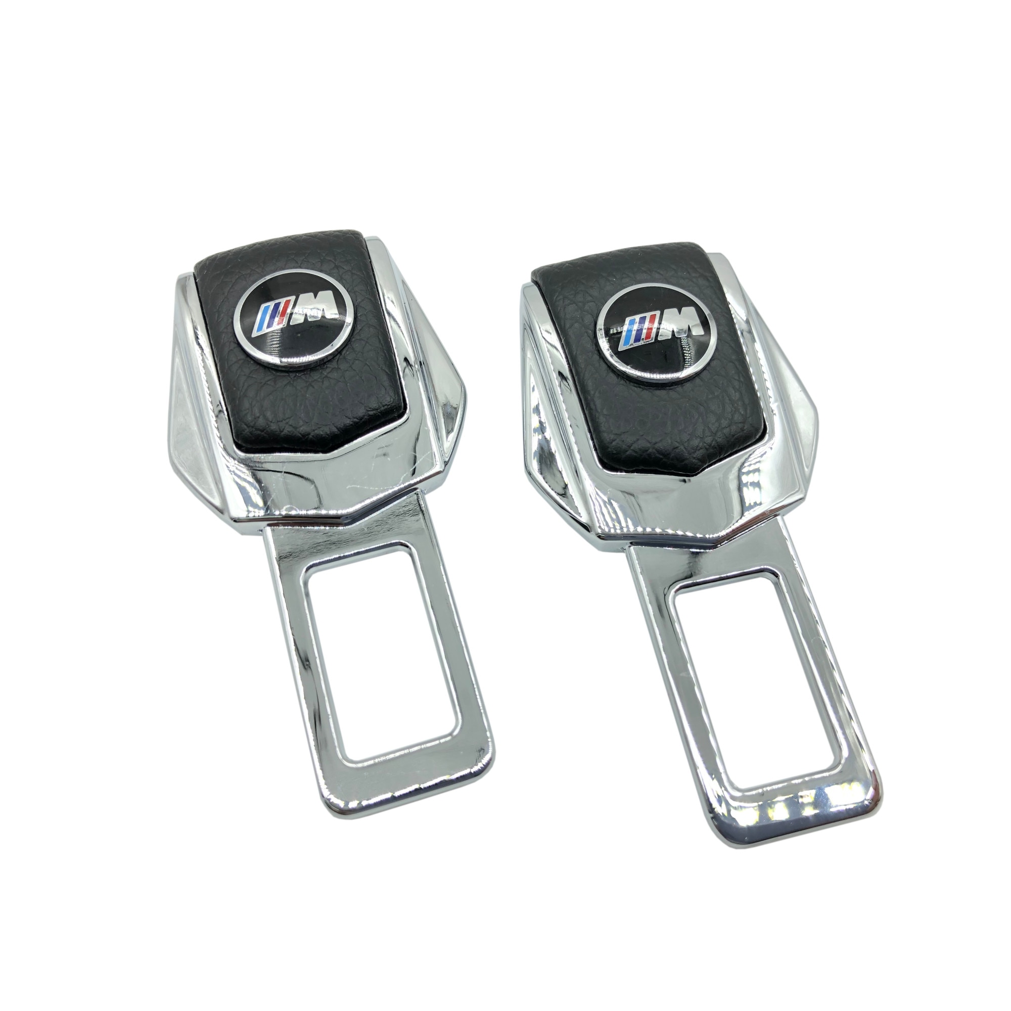 Anulator / Blocator Sunet Centura Piele Chrome BMW M Set 2 buc