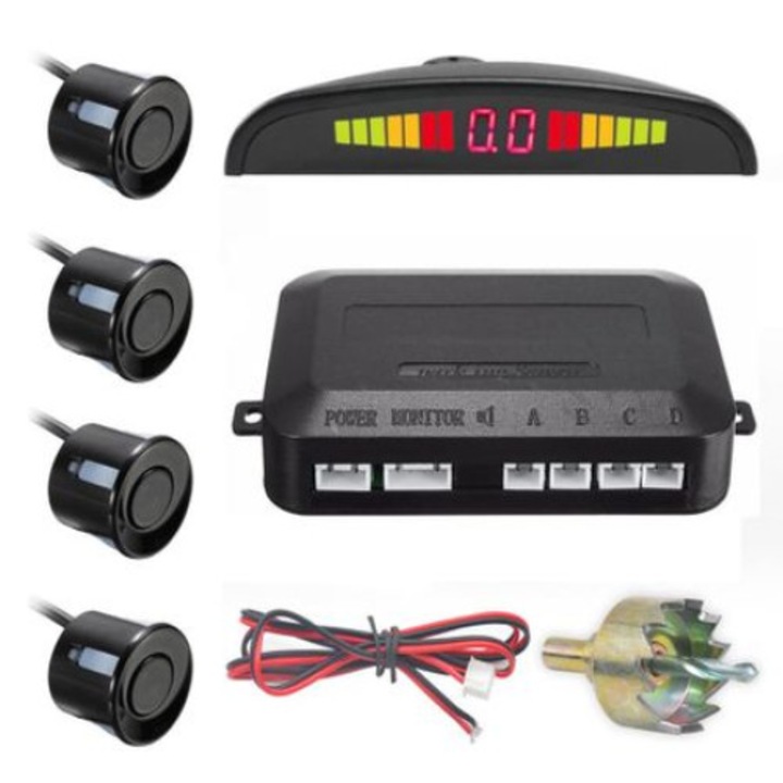 Senzori parcare SIKS® auto EVT P04, 4 senzori, display LED si avertizare sonora