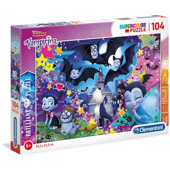 Puzzle Clementoni SuperColor Brilliant Puzzle Disney Junior Vampirina, 104 piese Puzzle Clementoni SuperColor Brilliant Puzzle Disney Junior Vampirina, 104 piese