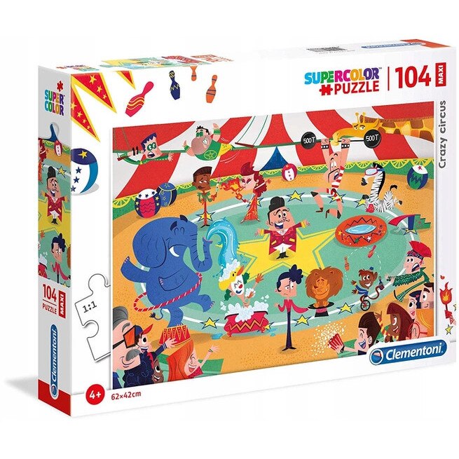 Puzzle Clementoni SuperColor Maxi Crazy circus, 104 piese