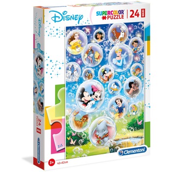 Puzzle Clementoni SuperColor Maxi Disney Classic, 24 piese Puzzle Clementoni SuperColor Maxi Disney Classic, 24 piese