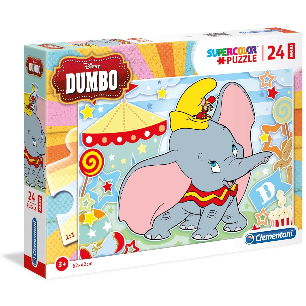 Puzzle Clementoni SuperColor Maxi Disney Dumbo, 24 piese