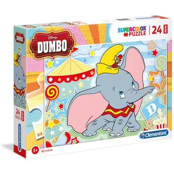 Puzzle Clementoni SuperColor Maxi Disney Dumbo, 24 piese Puzzle Clementoni SuperColor Maxi Disney Dumbo, 24 piese