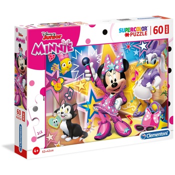 Puzzle Clementoni SuperColor Maxi Disney Junior Minnie, 60 piese Puzzle Clementoni SuperColor Maxi Disney Junior Minnie, 60 piese