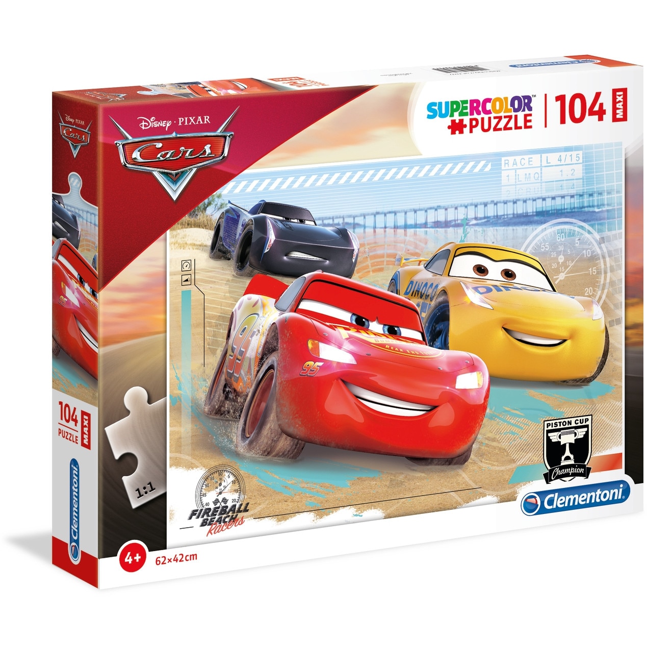Puzzle Clementoni SuperColor Maxi Disney Pixar Cars, 104 piese