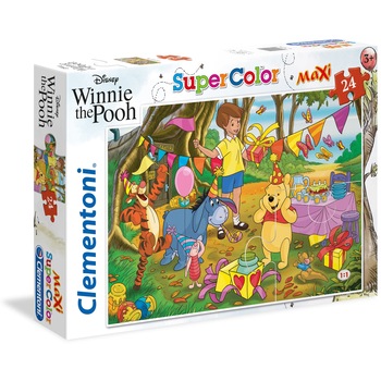 Puzzle Clementoni SuperColor Maxi Disney Winnie the Pooh, 24 piese Puzzle Clementoni SuperColor Maxi Disney Winnie the Pooh, 24 piese