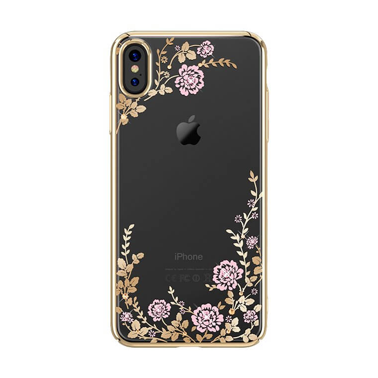 Husa Kavaro Flora , decor Cristale Originale Preciosa , iPhone XS Max , Gold