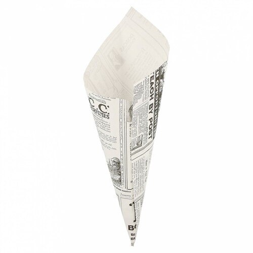 Con din hartie, design ziar, 450gr, 22x22cm, SET 1000buc