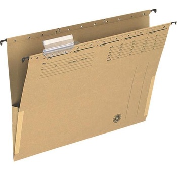 Dosar suspendabil Q-CONNECT, A4, cu burduf si eticheta, carton 250 gsm, maro Dosar suspendabil Q-CONNECT, A4, cu burduf si eticheta, carton 250 gsm, maro