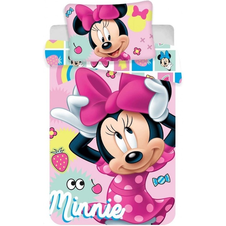 Set lenjerie pat copii Minnie 100x135 + 40x60, SunCity