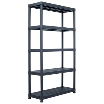 Raft depozitare vidaXL, Plastic, 100 x 40 x 180 cm, Negru Raft depozitare vidaXL, Plastic, 100 x 40 x 180 cm, Negru