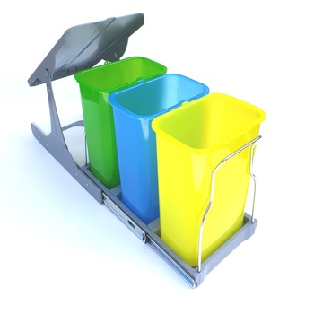 Cos de gunoi incorporabil in corp,Patty colectare selectiva cu 3 recipiente x 8 litri Cos de gunoi incorporabil in corp,Patty colectare selectiva cu 3 recipiente x 8 litri