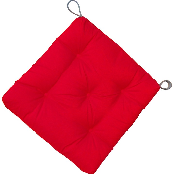 Perna decorativa pentru scaun de bucatarie sau terasa IS0911, Dimensiuni 40 x 40 x 4 cm, Rosu