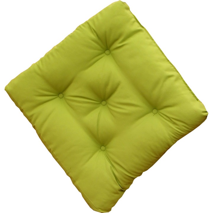 Perna decorativa pentru scaun de bucatarie sau terasa IS0910, Dimensiuni 40 x 40 x 4 cm, Verde