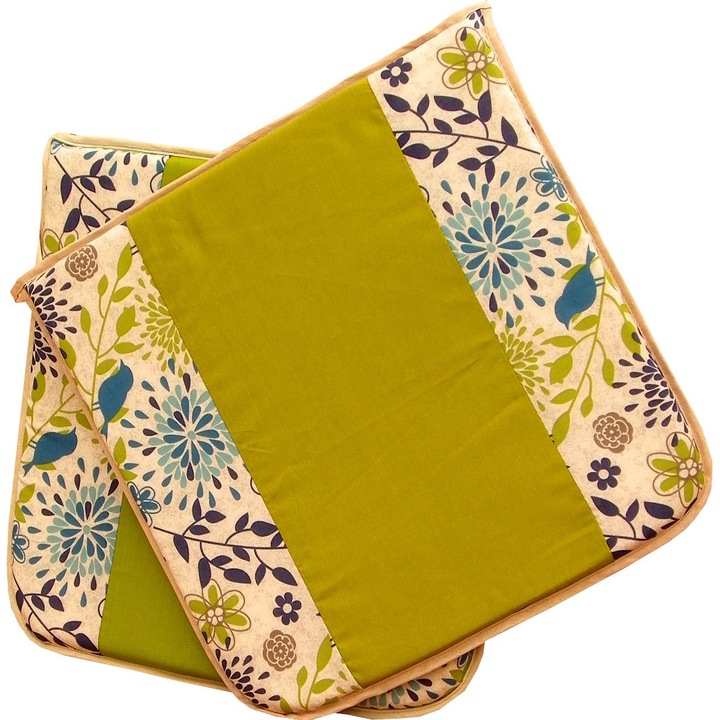 Set 2 perna decorative pentru scaun de bucatarie sau terasa IS0914, Dimensiuni 39 x 39 x 3 cm, Multicolor