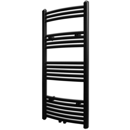 Radiator curbat port-prosop de baie vidaXL, 470 W, Negru