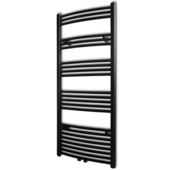 Radiator curbat port-prosop de baie vidaXL, 714 W, Negru Radiator curbat port-prosop de baie vidaXL, 714 W, Negru