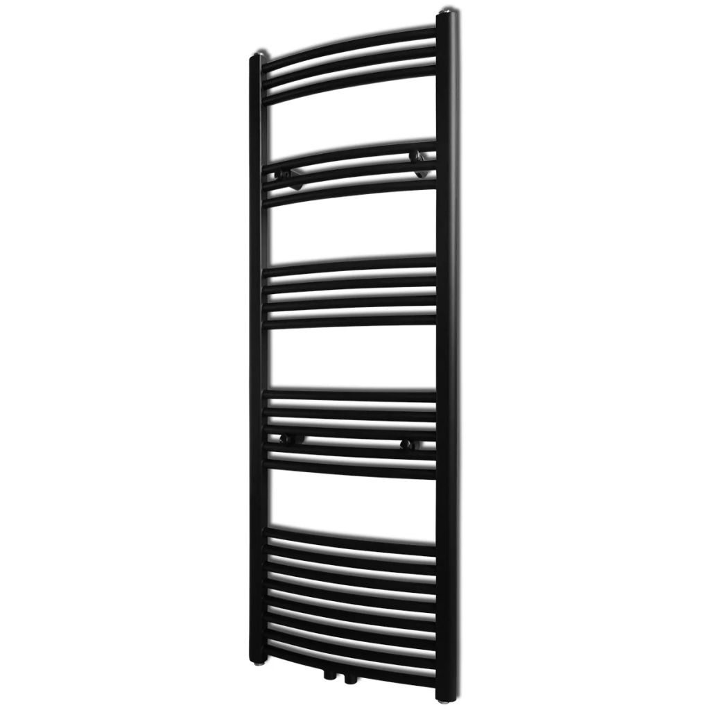Radiator curbat port-prosop de baie vidaXL, 600 W, Negru