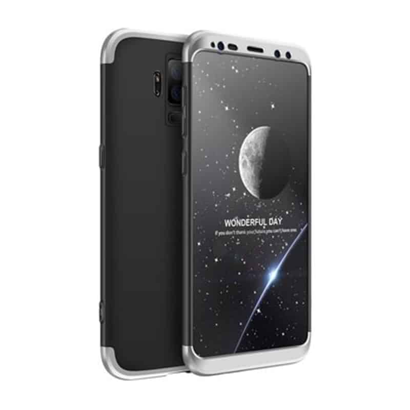 Husa Samsung Galaxy S9 Plus - Protectie 360 grade, 3 in 1, Plastic, Neagra/Argintie