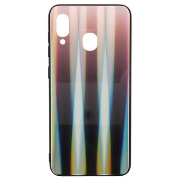 Кейс Samsung Galaxy A20 / A30 Glass Rainbow кафяво-черен