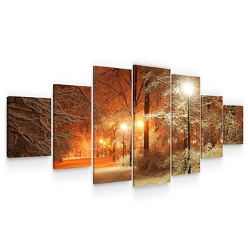 Set Tablou DualView Startonight Seara de Iarna, 7 piese, luminos in intuneric, 100 x 240 cm Set Tablou DualView Startonight Seara de Iarna, 7 piese, luminos in intuneric, 100 x 240 cm