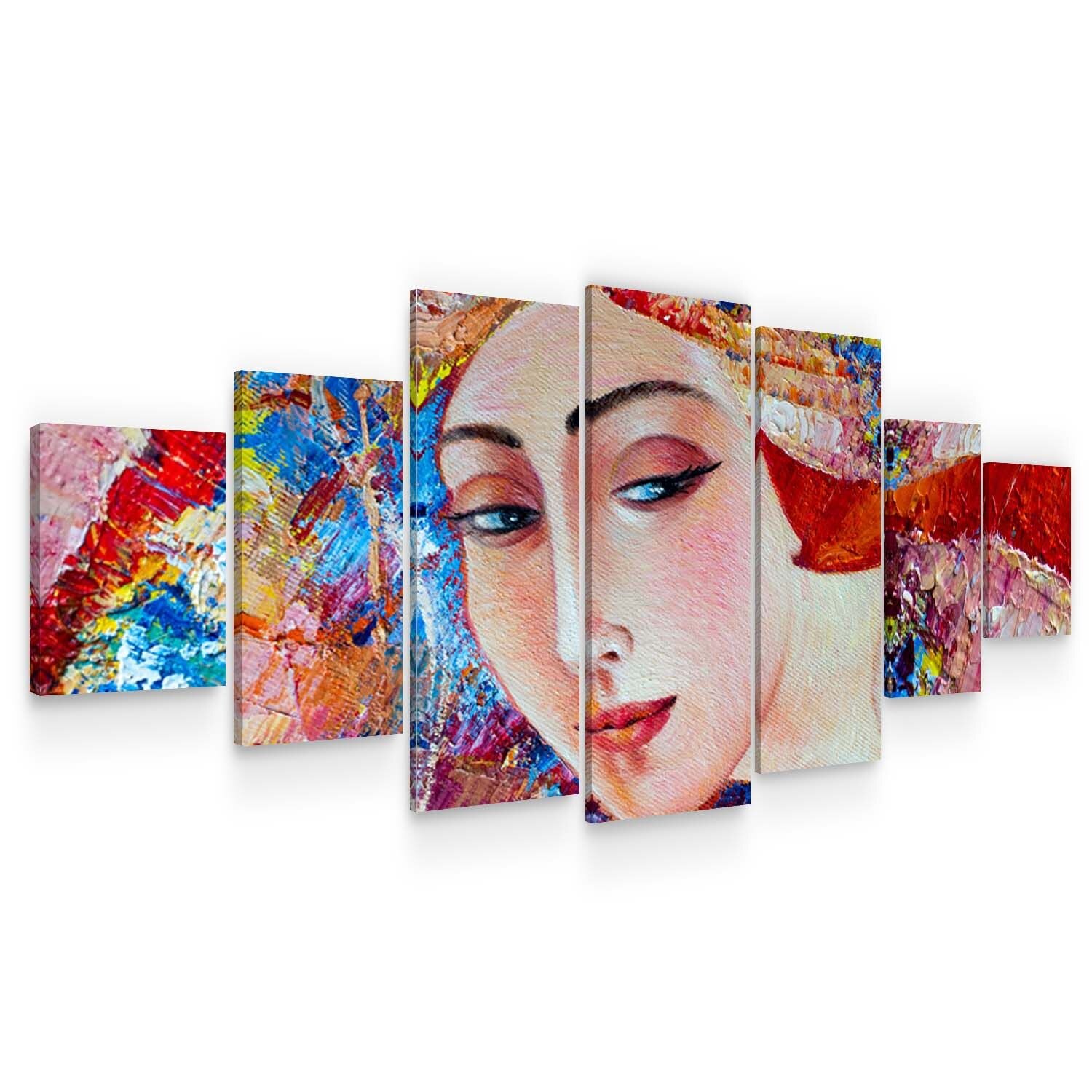 Set Tablou DualView Startonight Tanara Fecioara, 7 piese, luminos in intuneric, 100 x 240 cm