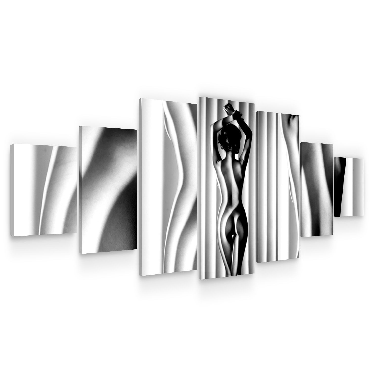 Set Tablou DualView Startonight Curbe Feminine, 7 piese, luminos in intuneric, 100 x 240 cm