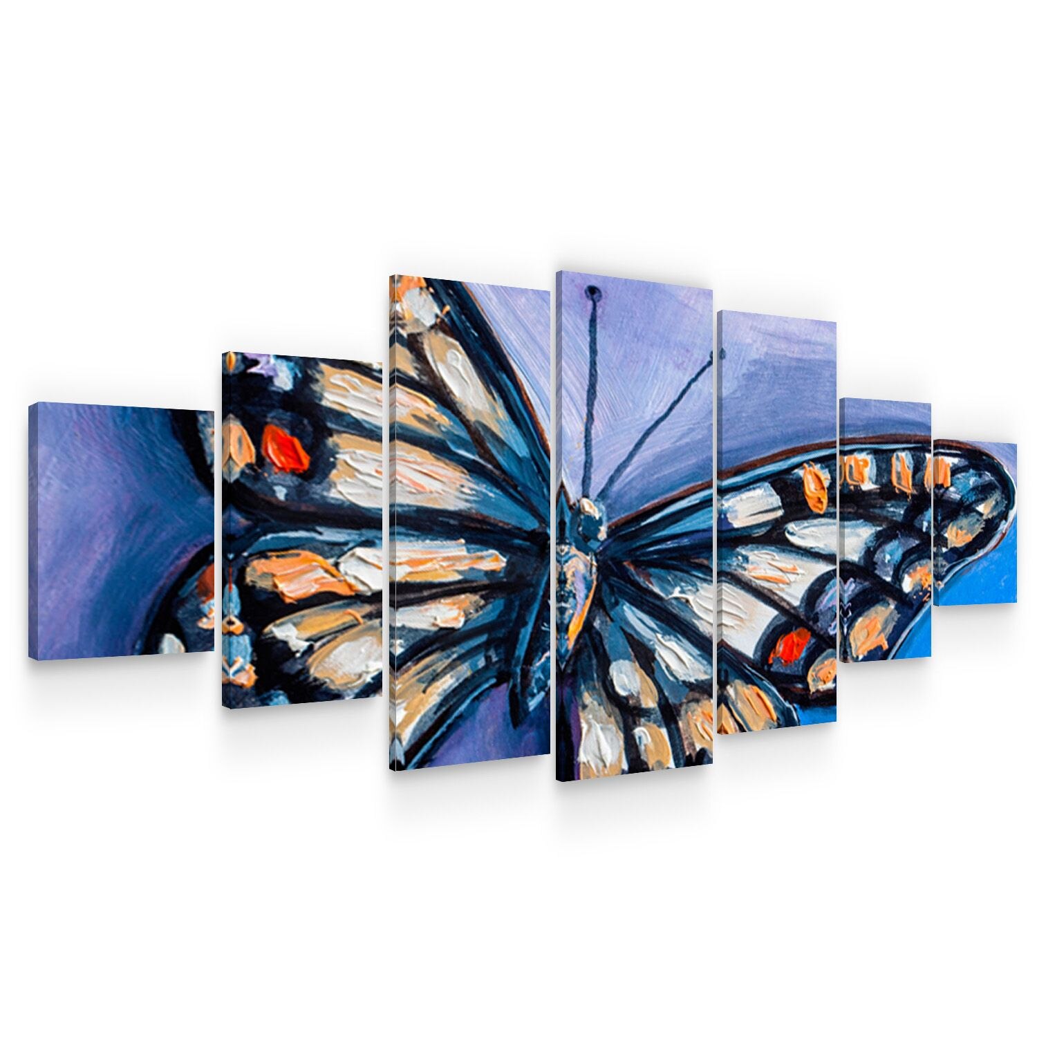 Set Tablou DualView Startonight Fluturele Regal, 7 piese, luminos in intuneric, 100 x 240 cm