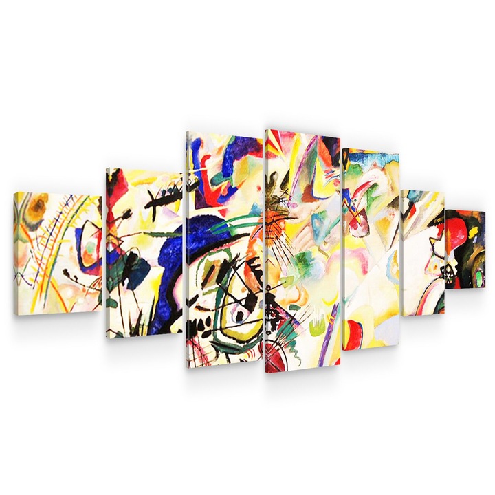 Set Tablou DualView Startonight Haos Multicolor, 7 piese, luminos in intuneric, 100 x 240 cm