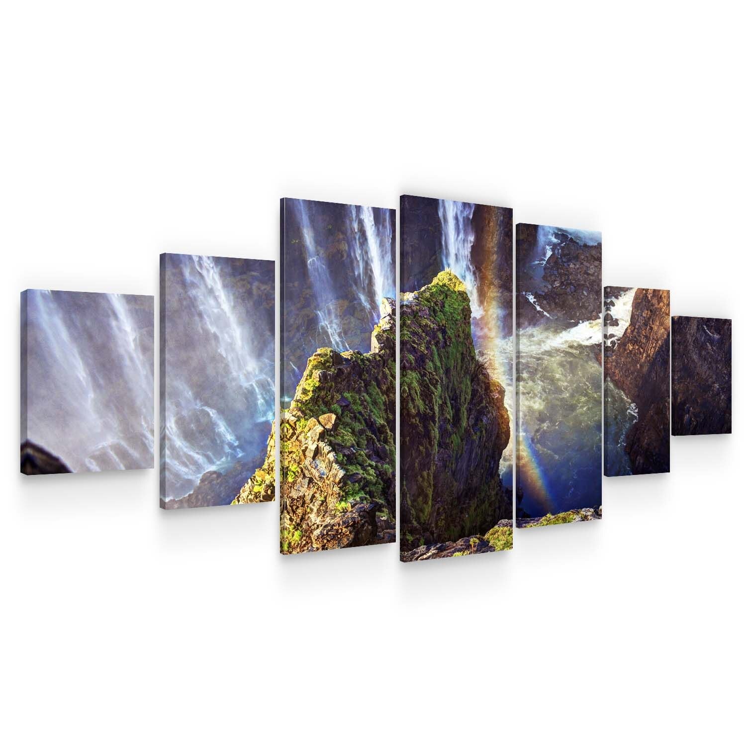 Set Tablou DualView Startonight Cascada dintre Stanci, 7 piese, luminos in intuneric, 100 x 240 cm