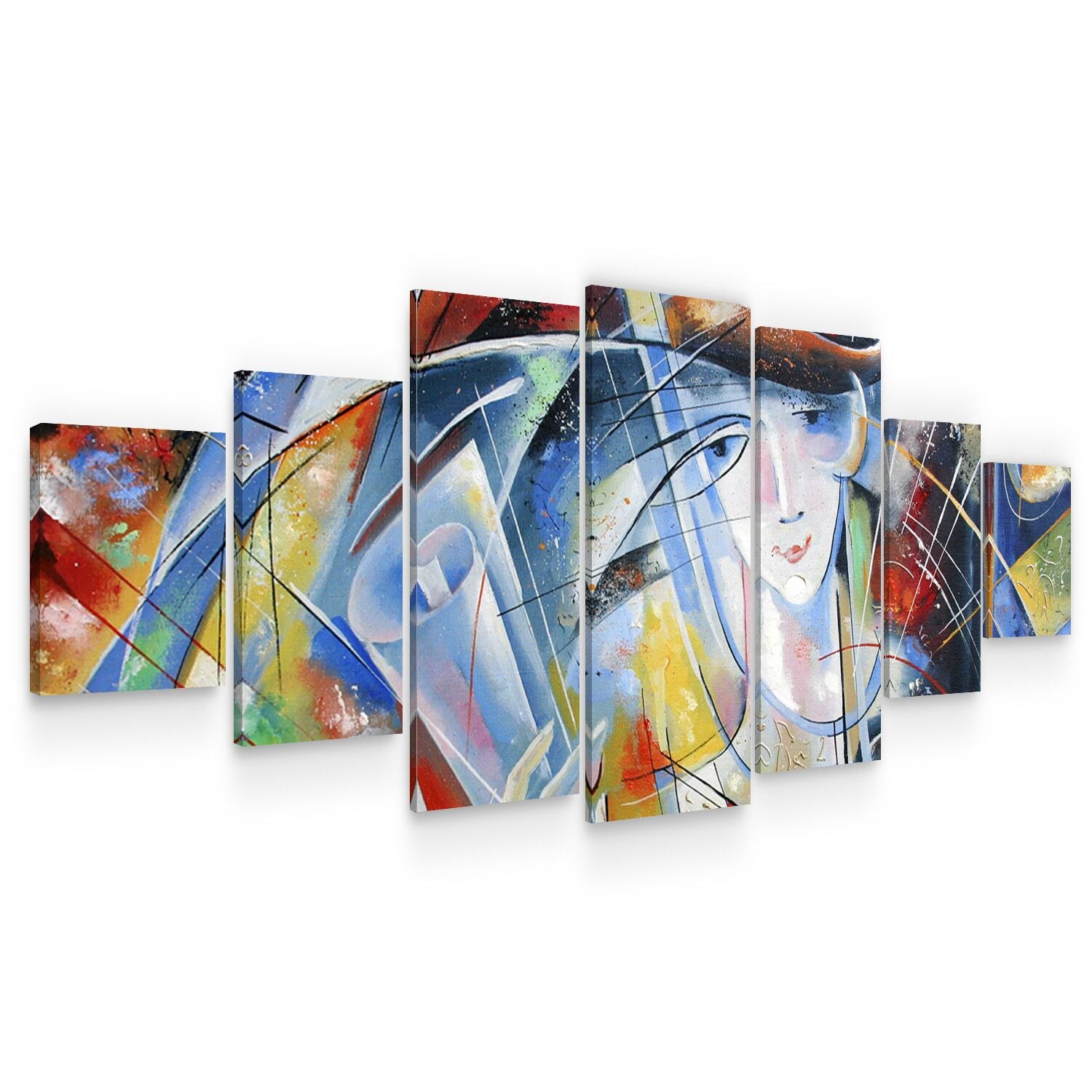 Set Tablou DualView Startonight Femeia din alta Galaxie, 7 piese, luminos in intuneric, 100 x 240 cm